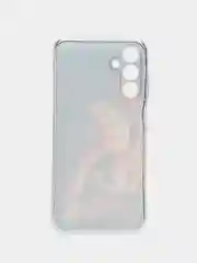 Светло-бежевый силиконовый чехол на Samsung Galaxy A15 / Самсунг А15 прозрачный, с принтом, защита камеры