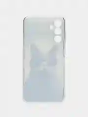 Синий меланж силиконовый чехол на Samsung Galaxy A15 / Самсунг А15 прозрачный, с принтом, защита камеры