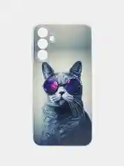Синий меланж силиконовый чехол на Samsung Galaxy A15 / Самсунг А15 прозрачный, с принтом, защита камеры