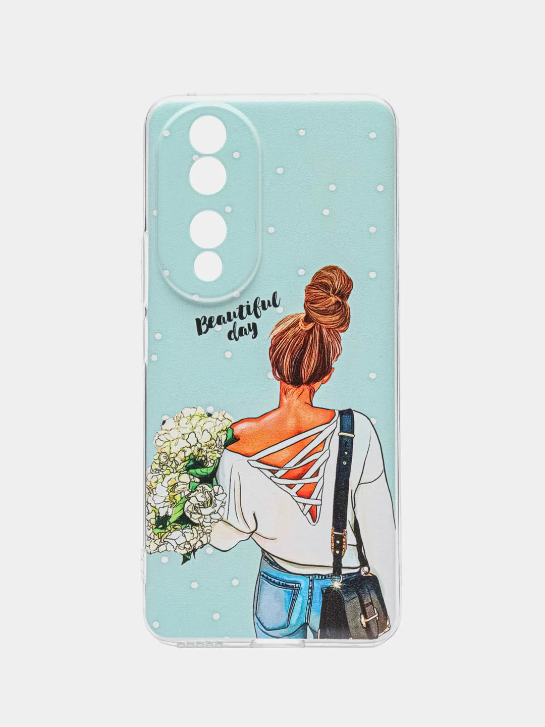 Тёмно-серый силиконовый чехол на Honor 90 (Хонор 90), прозрачный, с рисунком