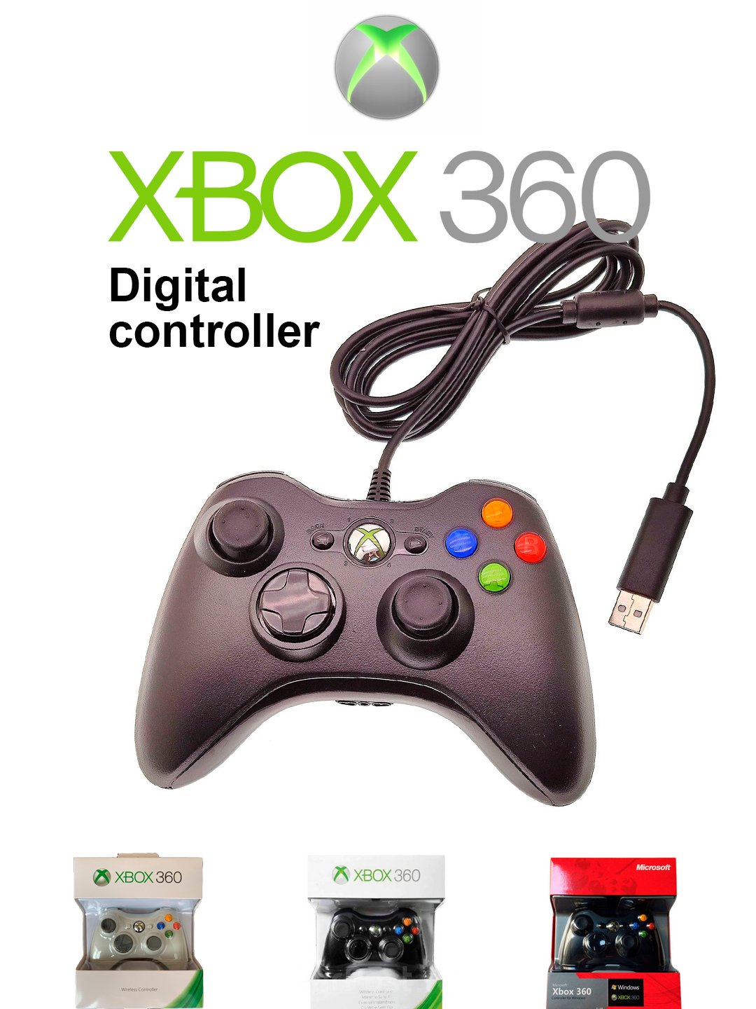 Беспроводной геймпад для Xbox 360 и PC Xbox 360 controller купить по цене  1999 ₽ в интернет-магазине Магнит Маркет