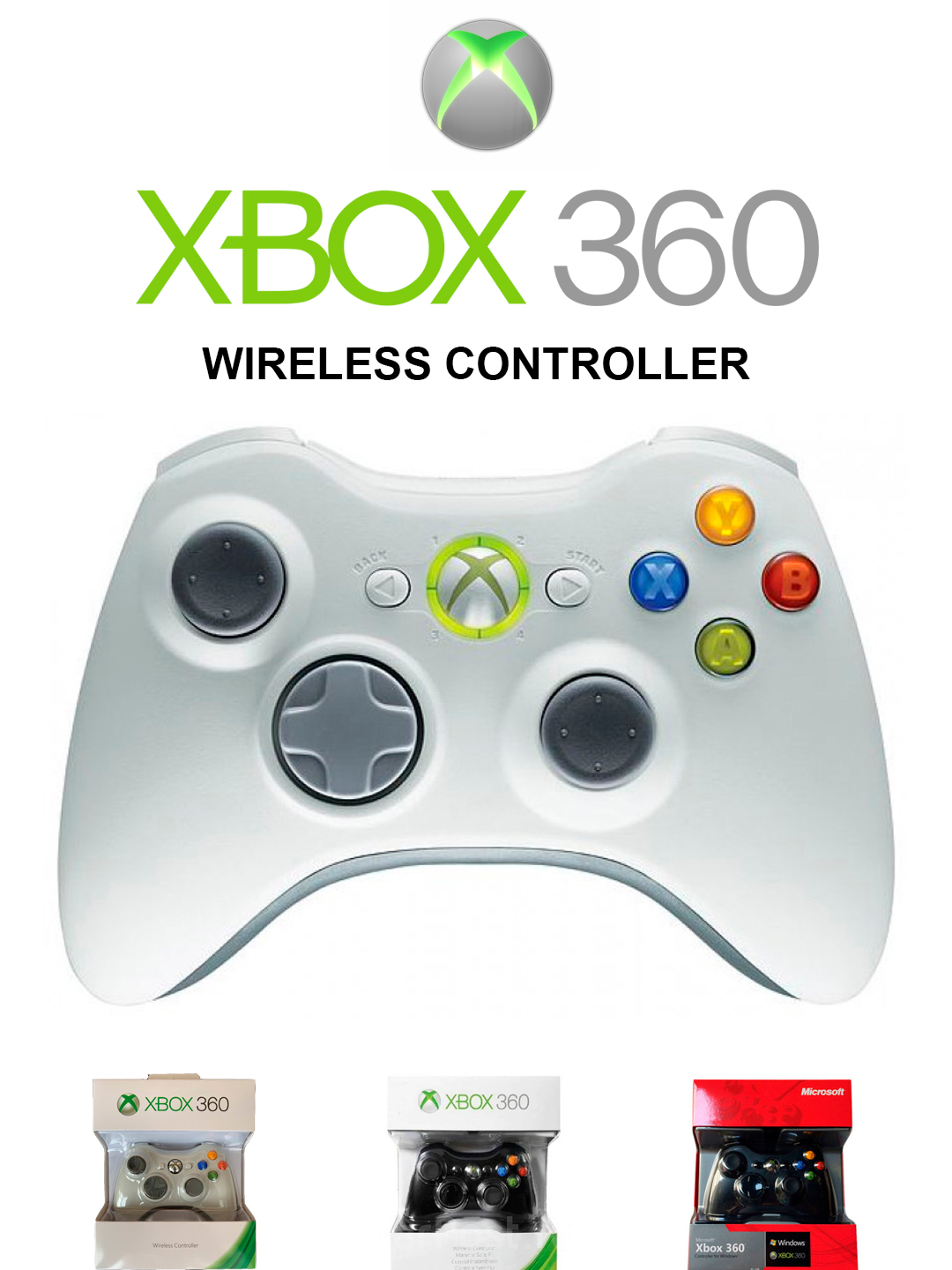 Беспроводной геймпад для Xbox 360 и PC Xbox 360 controller купить по цене  1999 ₽ в интернет-магазине Магнит Маркет