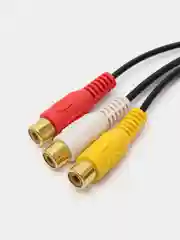 Переход 3.5мм штекер 4 контакта - 3 x RCA гнездо пластик с кабелем 0,3м, Gold, Pro Legend