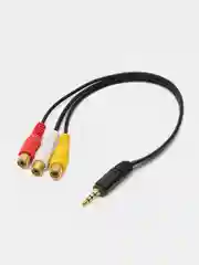 Переход 3.5мм штекер 4 контакта - 3 x RCA гнездо пластик с кабелем 0,3м, Gold, Pro Legend