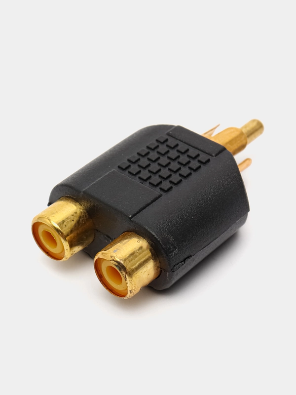 Переход RCA штекер - 2 x RCA гнездо пластик Gold, Gold, Pro Legend