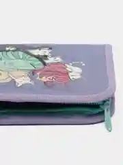 Лавандовый пенал школьный ламинация, ткань, 1 отделение, с откидной планкой
