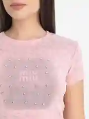 Розовый женская футболка