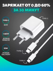 Блок питания (быстрая зарядка) для Iphone +кабель Type-c to Type-c