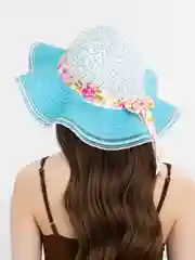 Голубой шляпа женская летняя пляжная на море отдых