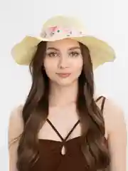 Бежевый шляпа женская соломенная летняя