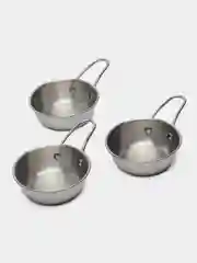 Серебряный набор кокотниц из нержавеющей стали, 3 шт