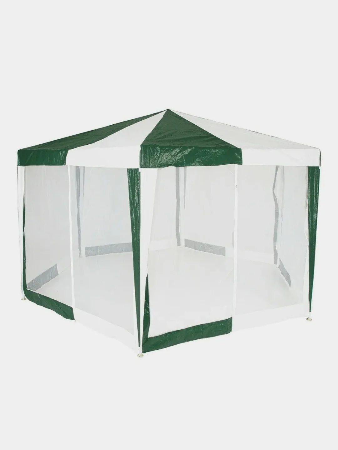Зеленый садовый шатер Green Glade 1001, тент туристический, 2,6 х 2 х 2 м, беседка
