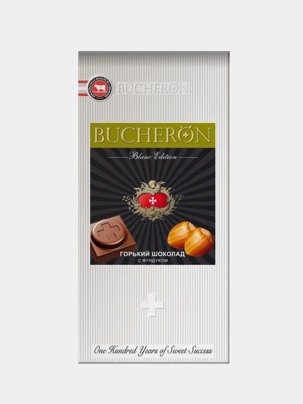 Шоколад горький BUCHERON BLANC EDITION, с фундуком, 85г