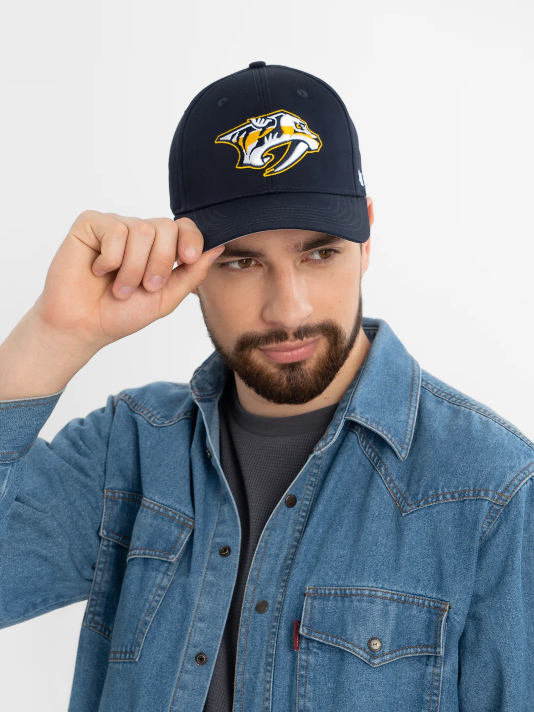 Бейсболка (кепка) мужская/женская (унисекс) NHL Nashville Predators/НХЛ Нэшвилл Предаторз
