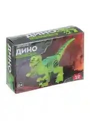 Зелёный хаки конструктор-фигурка с подставкой "Динозавр", 12 деталей