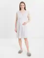 Серый сорочка для беременных и кормящих мам, из хлопка