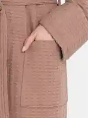 Коричневый халат вафельный, унисекс