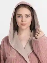 Розовый халат вафельный, унисекс