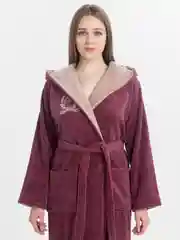 Халат женский с капюшоном, махра, размеры 46-60