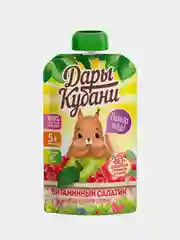 Пюре детское Дары Кубани, из яблок, шиповника и клюквы, с 6 месяцев, 90 г, 12 штук