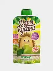 Пюре детское Дары Кубани, яблочное, без сахара, с 4 месяцев, 90 г, 12 штук