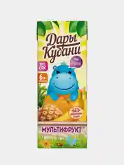 Сок детский Дары Кубани, мультифруктовый, без сахара, с 6 месяцев, 200 мл, 15 штук