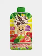 Пюре детское Дары Кубани, из яблок, клубники и малины, с 6 месяцев, 90 г, 12 штук