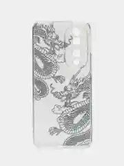 Пудровый силиконовый чехол на Honor 90 (Хонор 90), прозрачный, с рисунком