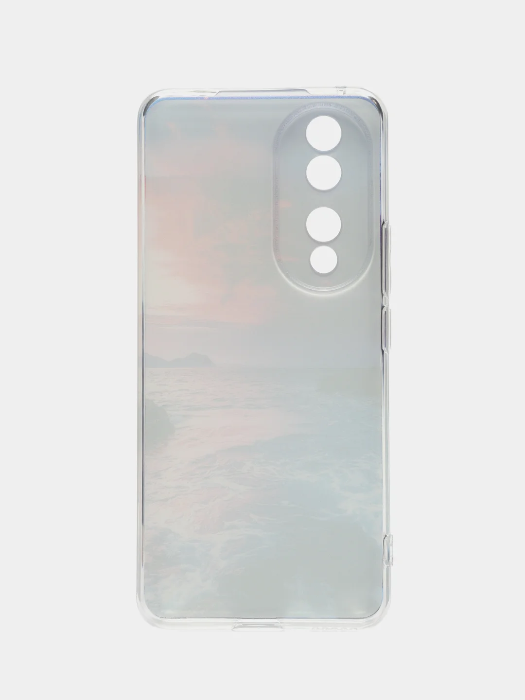 Фиолетовый силиконовый чехол на Honor 90 (Хонор 90), прозрачный, с рисунком