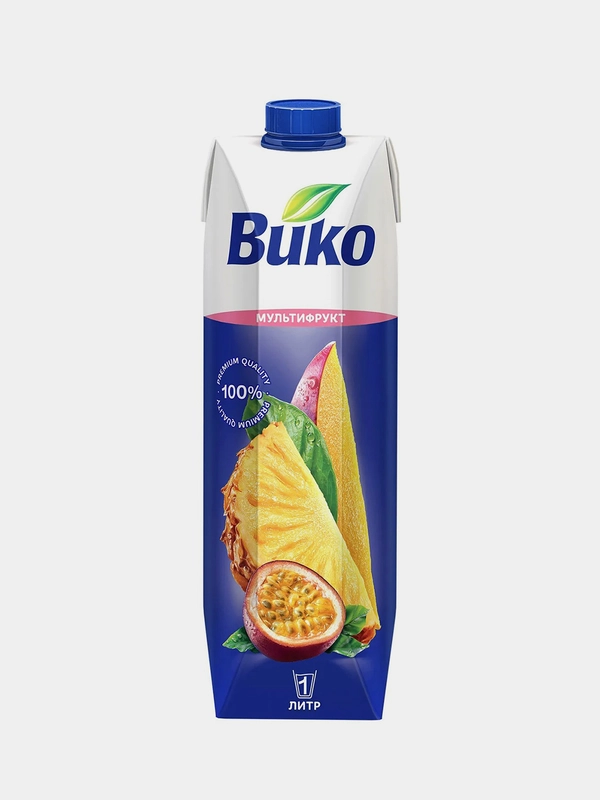 Нектар Вико "Мультифрукт", с мякотью, 1 л