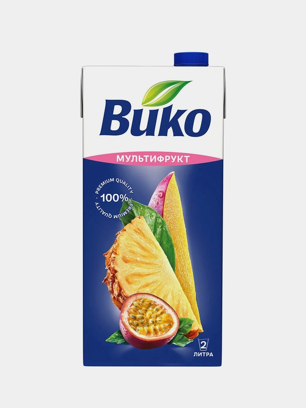 Нектар Вико "Мультифрукт", с мякотью, 2 л