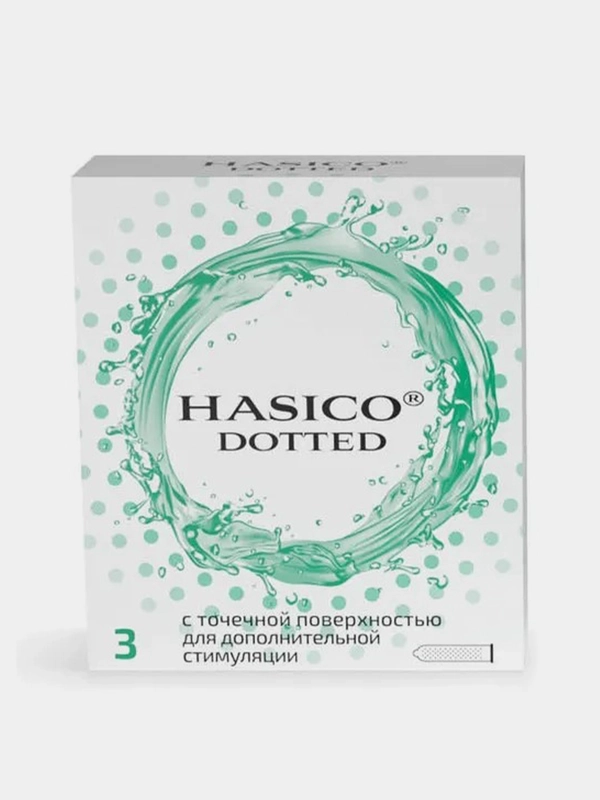 Презервативы Hasico Dotted, с точечной поверхностью, 3 штуки