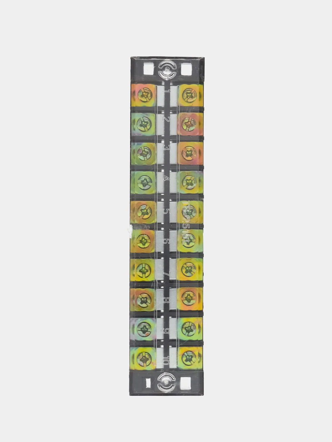 Клеммная колодка винтовая с крышкой, 20 контактов, М4, 25 А, 600 В, 10 AWG, 6 мм2