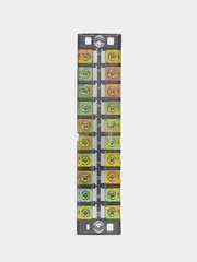 Клеммная колодка винтовая с крышкой, 20 контактов, М4, 25 А, 600 В, 10 AWG, 6 мм2
