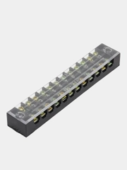 Клеммная колодка винтовая с крышкой, 24 контакта, М3, 15 А, 600 В, 14 AWG, 2 мм2