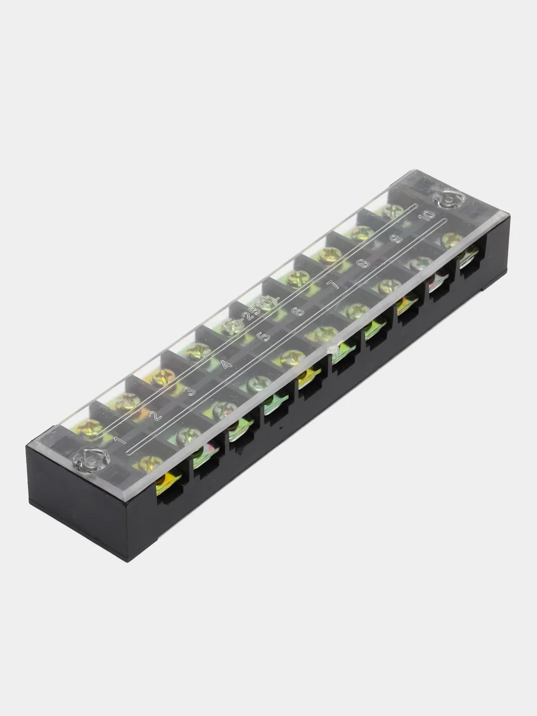 Клеммная колодка винтовая с крышкой, 20 контактов, М4, 25 А, 600 В, 10 AWG, 6 мм2
