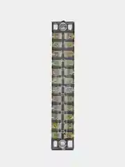 Клеммная колодка винтовая с крышкой, 24 контакта, М3, 15 А, 600 В, 14 AWG, 2 мм2
