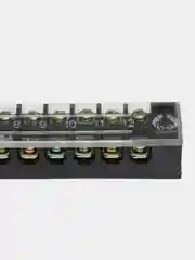 Клеммная колодка винтовая с крышкой, 24 контакта, М3, 15 А, 600 В, 14 AWG, 2 мм2