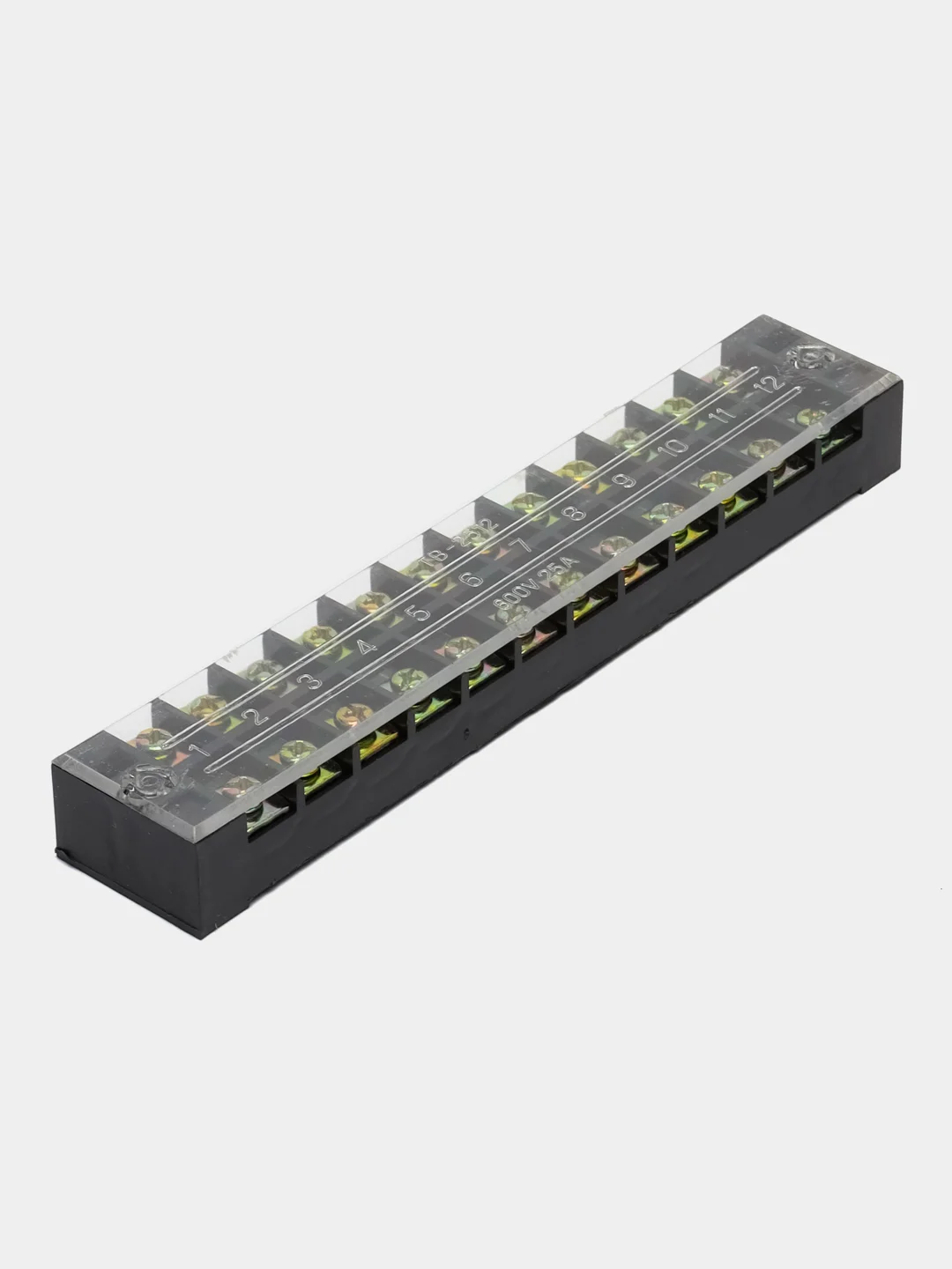 Клеммная колодка винтовая с крышкой, 24 контакта, М4, 25 А, 600 В, 10 AWG, 6 мм2