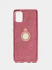 Вишнёвый чехол со стразами и кольцом держателем для Samsung A31