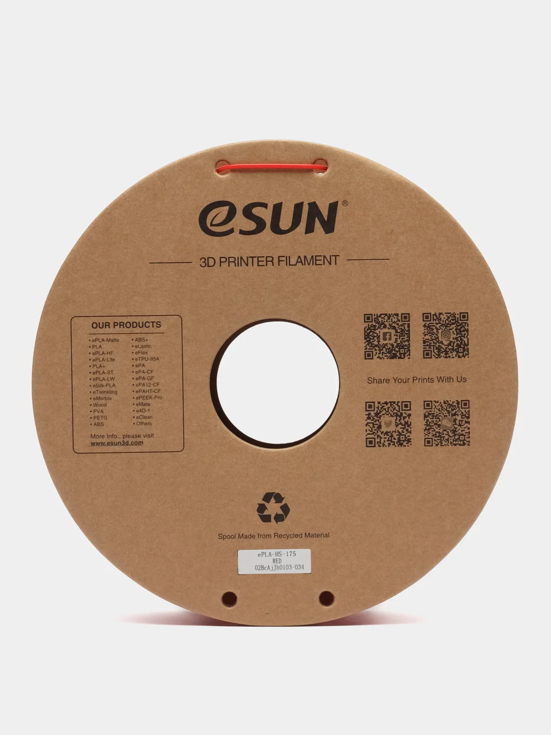 Красный высокоскоростной пластик eSUN PLA-HS High Speed 1kg