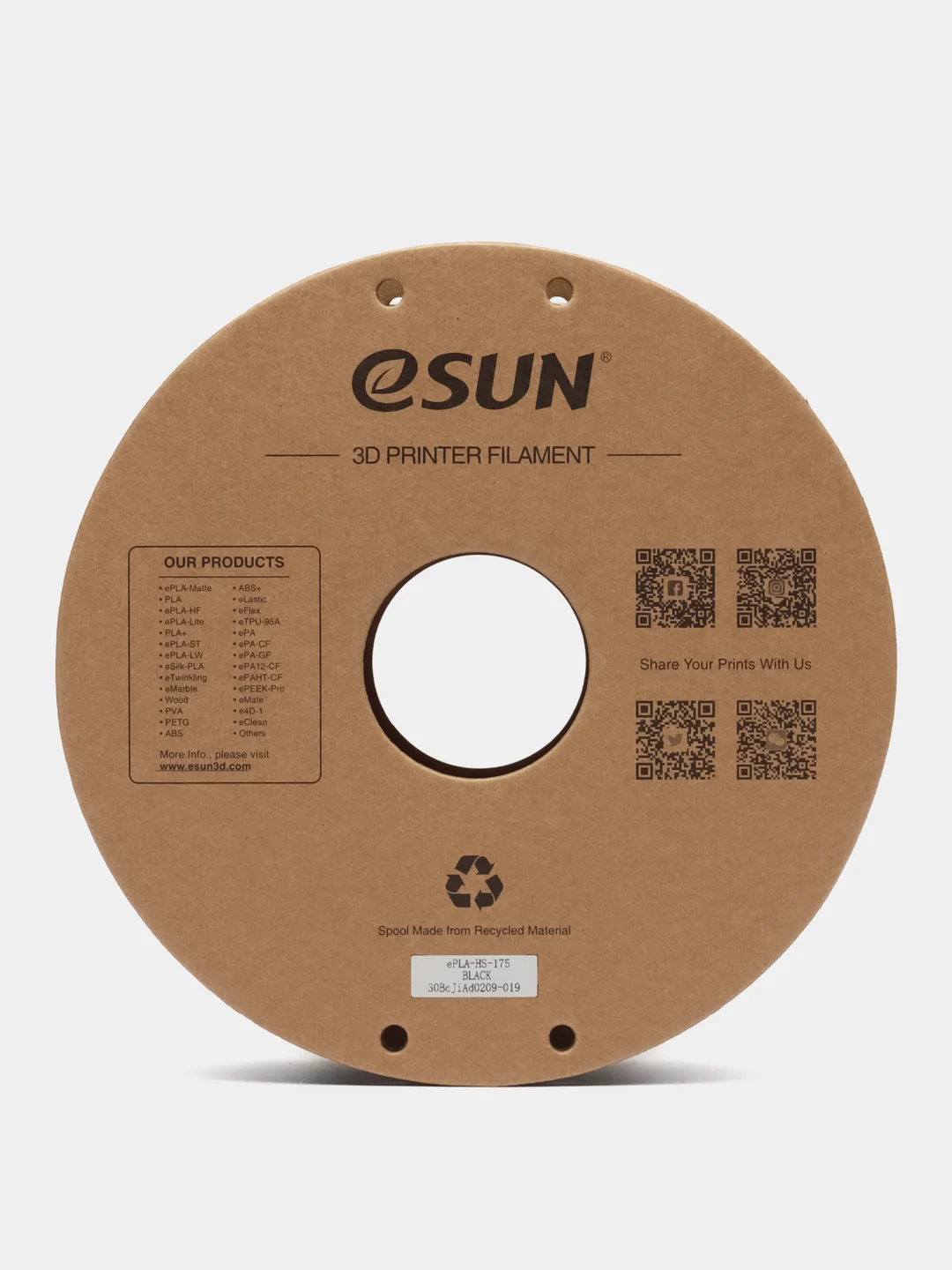 Черный высокоскоростной пластик eSUN PLA-HS High Speed 1kg