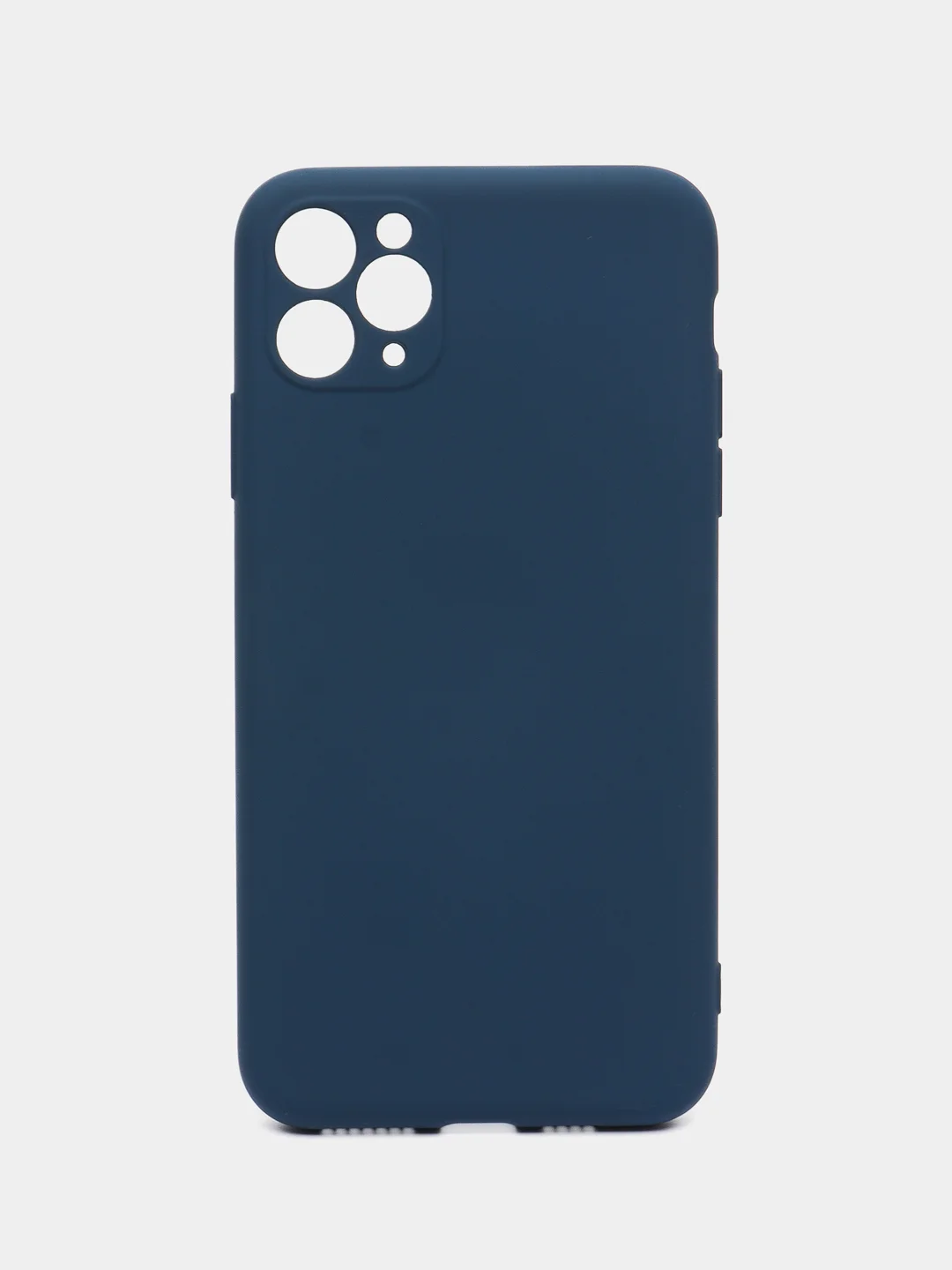 Синий чехол для IPhone 11 Pro Max однотонный силиконовый с защитой камеры