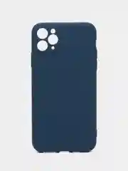 Синий чехол для IPhone 11 Pro Max однотонный силиконовый с защитой камеры