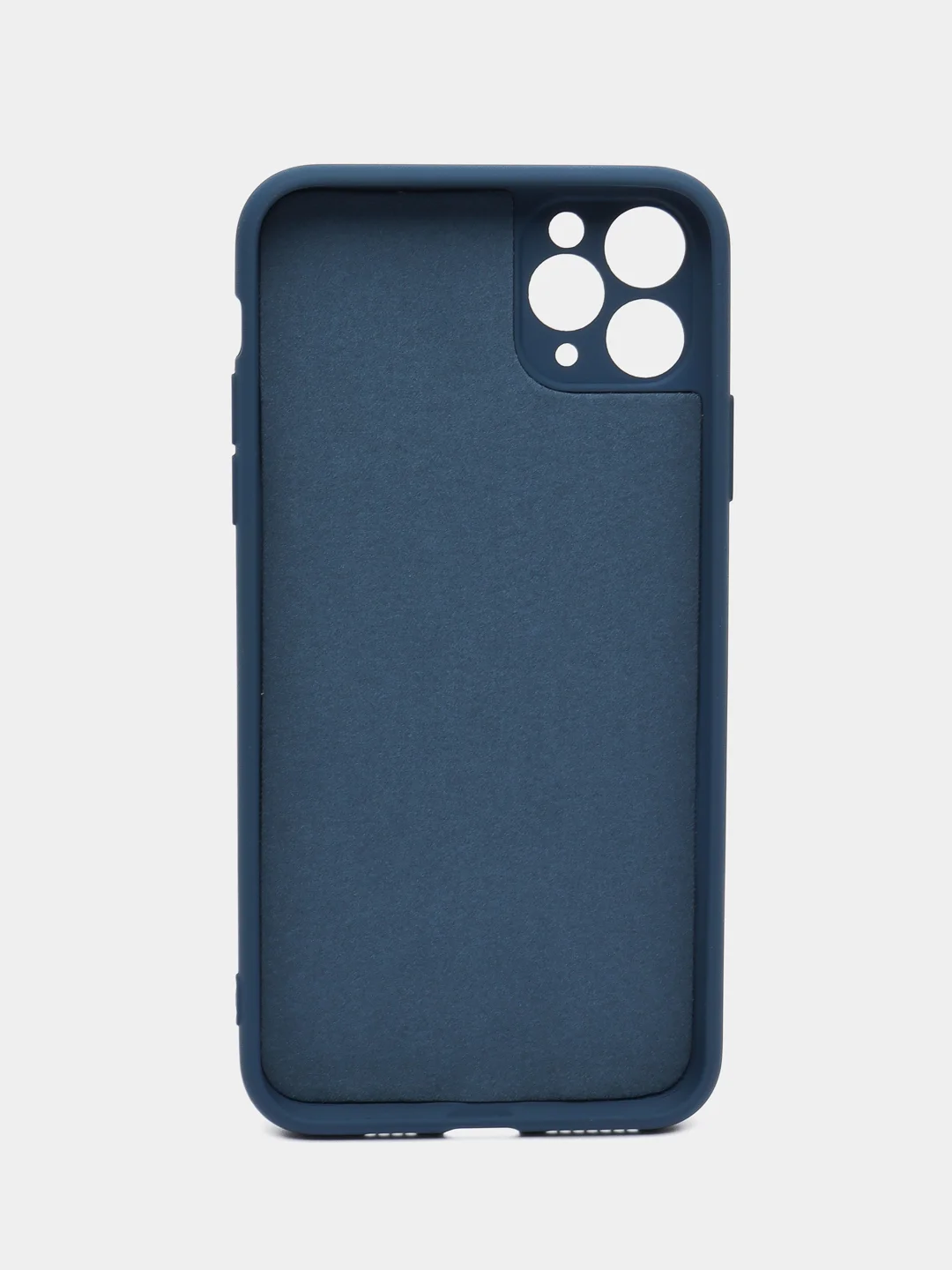 Синий чехол для IPhone 11 Pro Max однотонный силиконовый с защитой камеры
