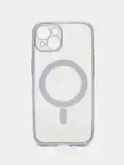 Серебряный силиконовый чехол MagSafe для iPhone 13