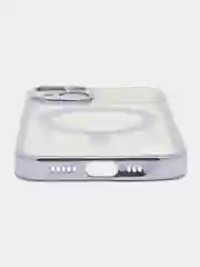 Серебряный силиконовый чехол MagSafe для iPhone 13