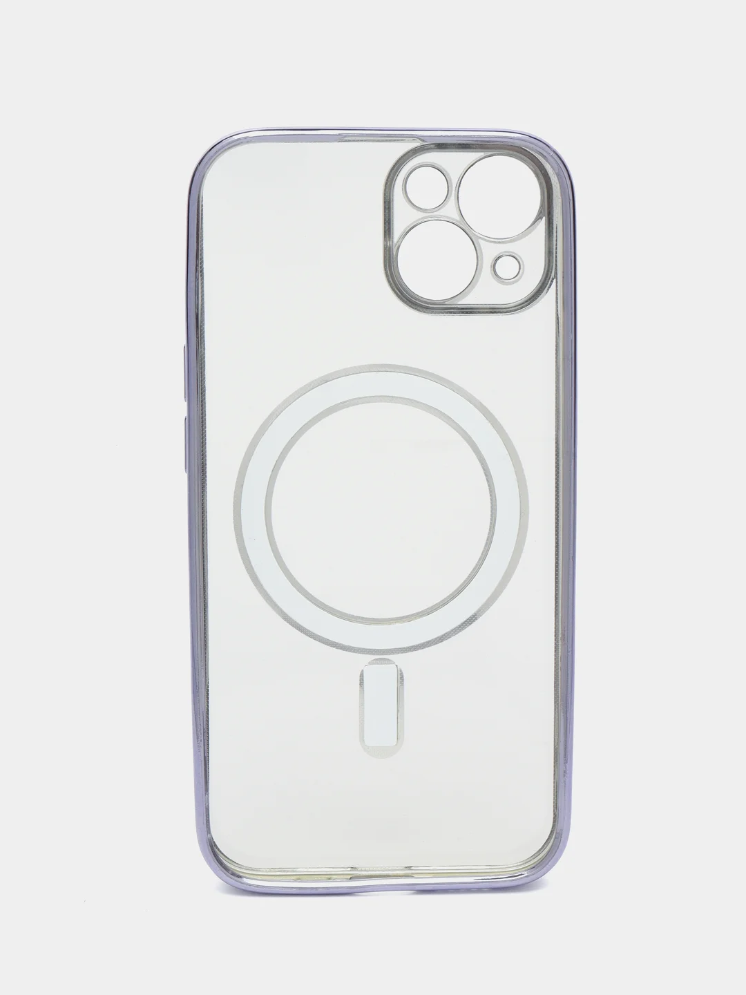 Серебряный силиконовый чехол MagSafe для iPhone 13