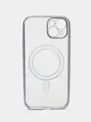 Серебряный силиконовый чехол MagSafe для iPhone 13