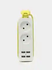 Белый удлинитель разветвитель сетевой фильтр электрический 4 USB